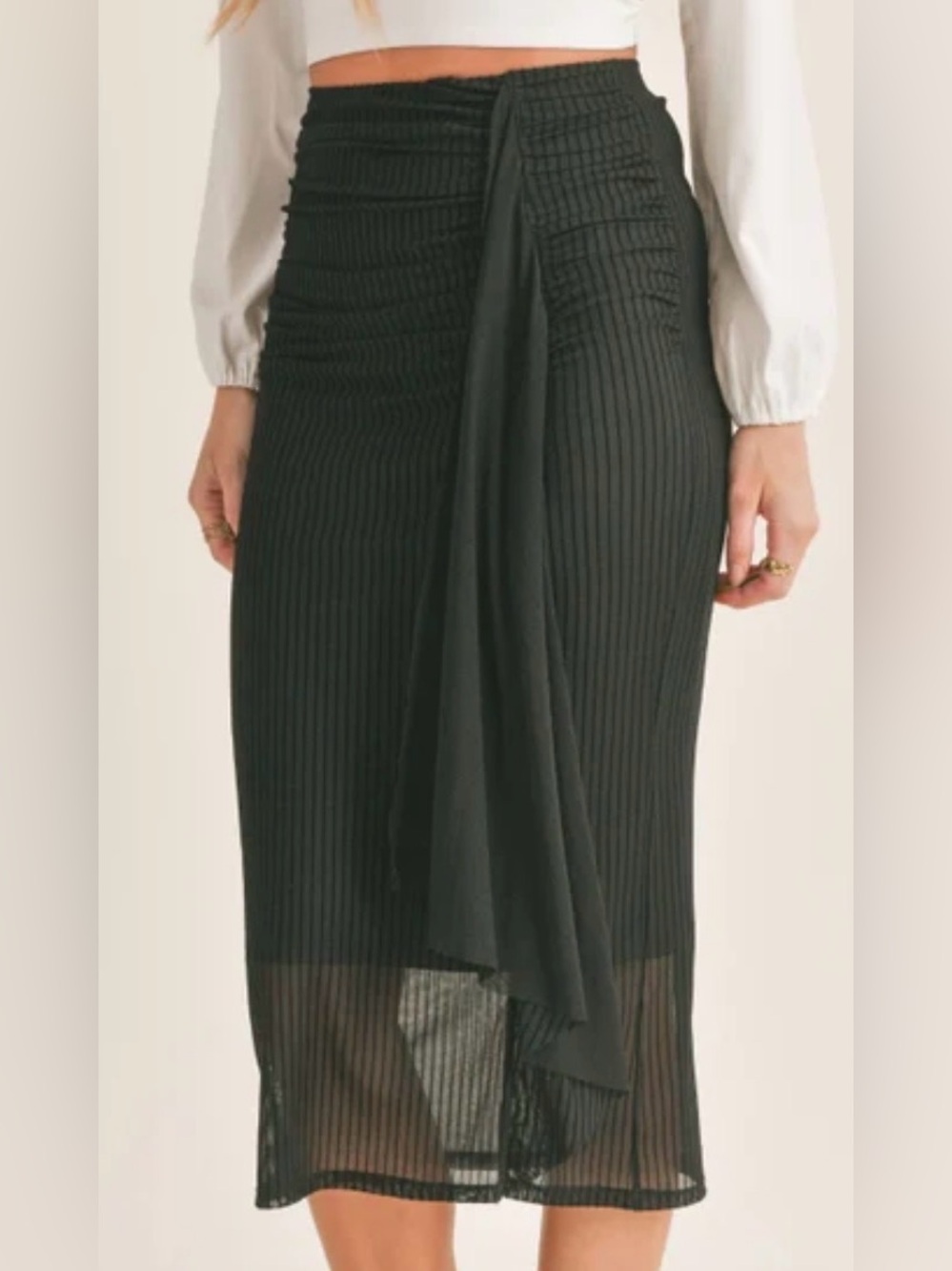 Ruched Midi Skirt